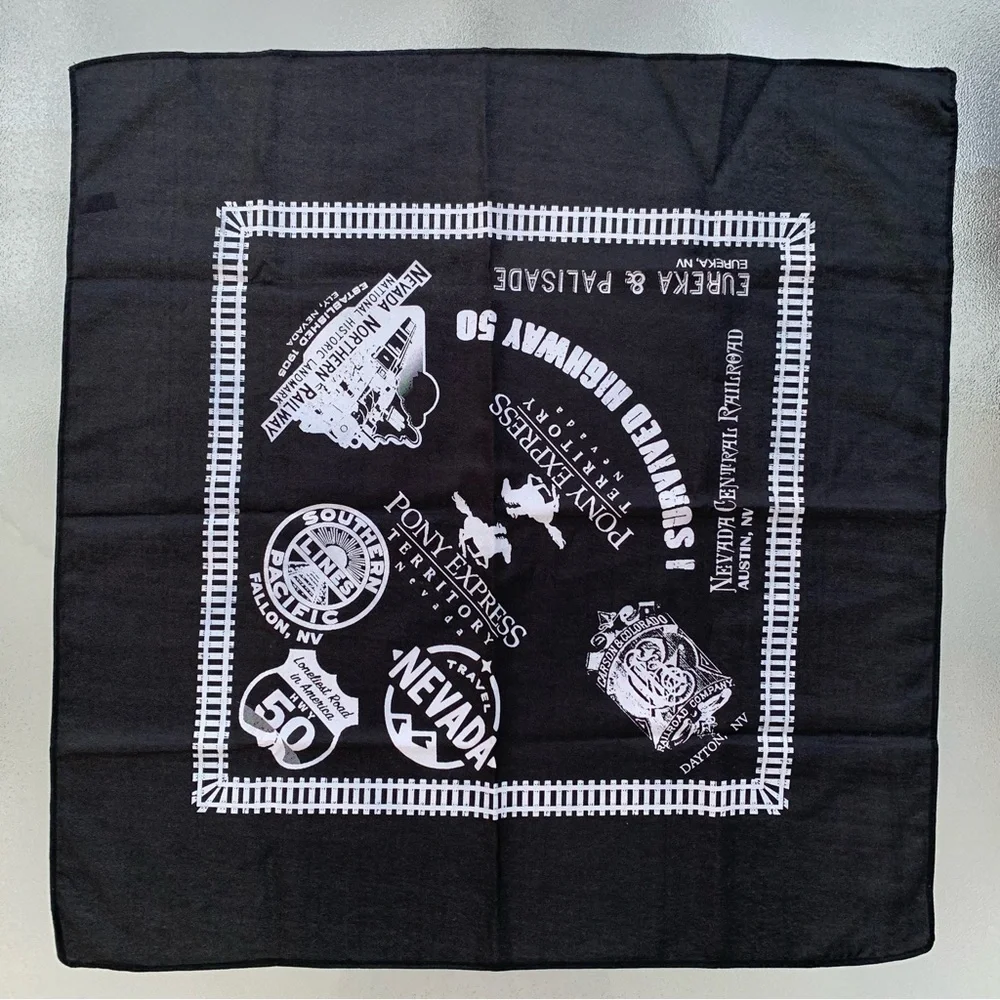America's Loneliest Road Black “I Survived Highway 50” Souvenier Scarf